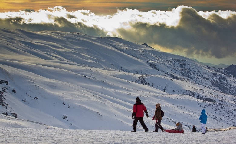 sierra nevada mountain in snow granada spain casafari