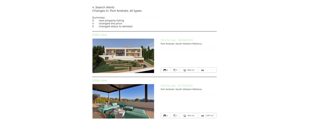 property search alerts with daily and weekly reports in Mallorca and Ibiza