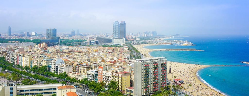 Barcelona property market aerial view.