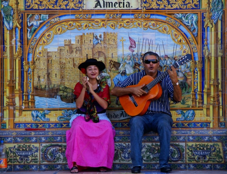 Flamenco en Almeria, España Flamenco en Almeria, España