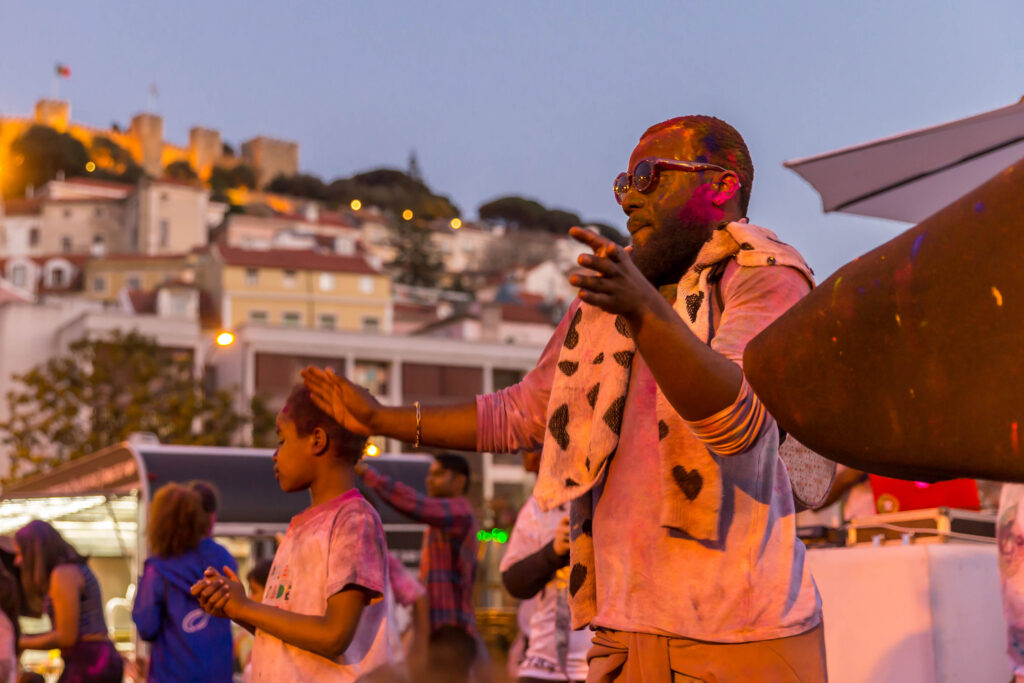 Holi festival, que acontece anualmente no Martim Moniz.