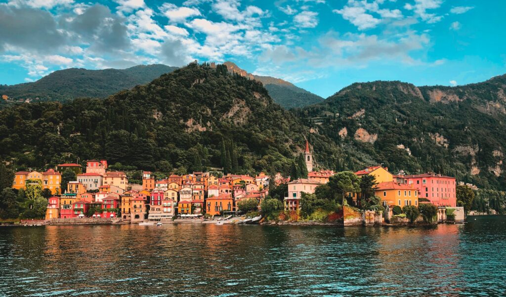 Houses by the lake, Como, Italy