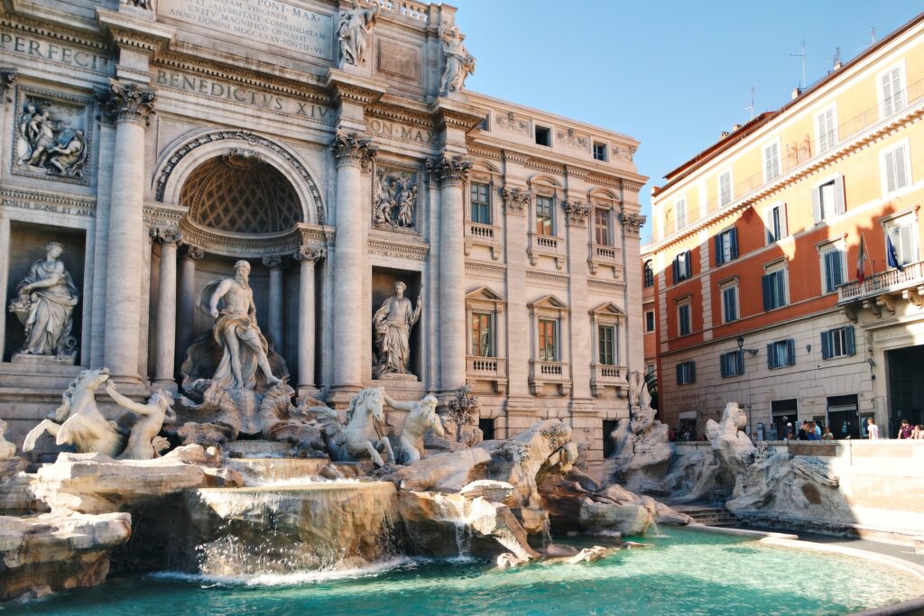 The beautiful Fontana di Trevi, in Rome, Italy