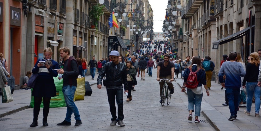 calles del barrio Gòtic, en Barcelona, España