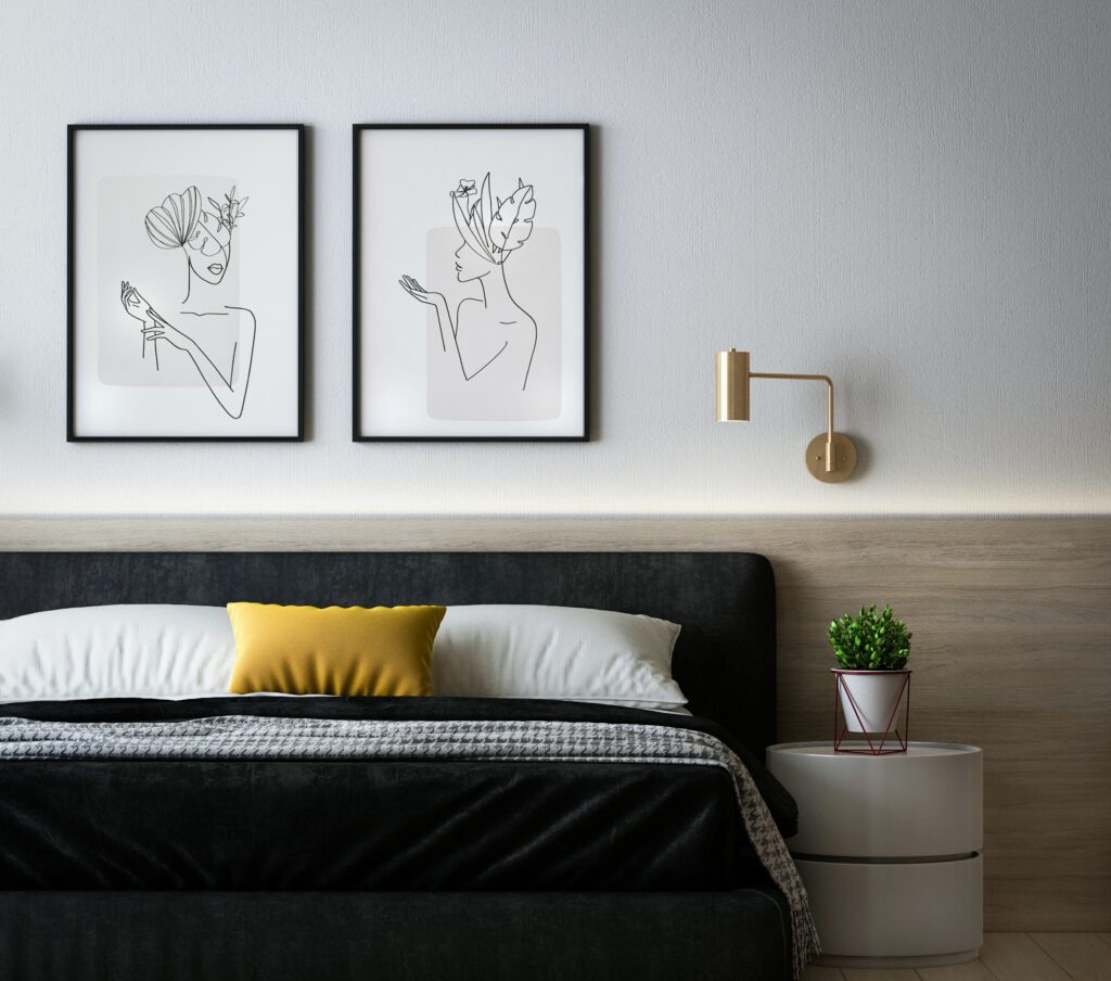 Fotografía inmobiliaria tomada de un dormitorio.