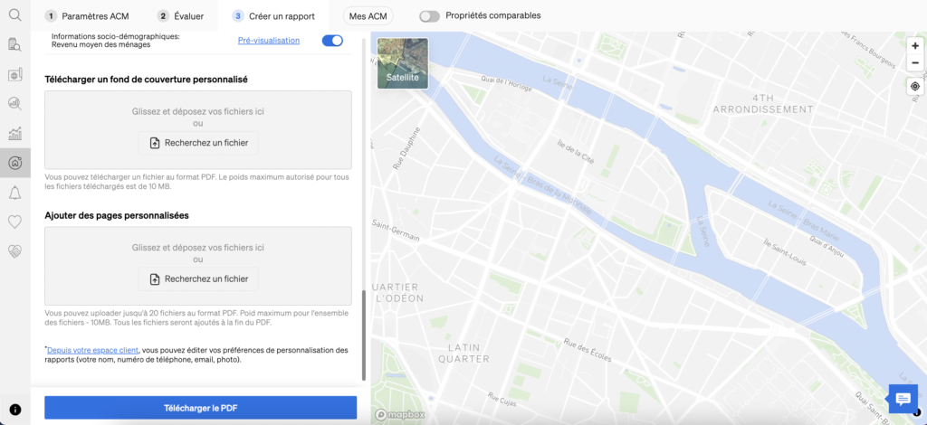 Vous pourrez ajouter une présentation ou des pages personnalisées