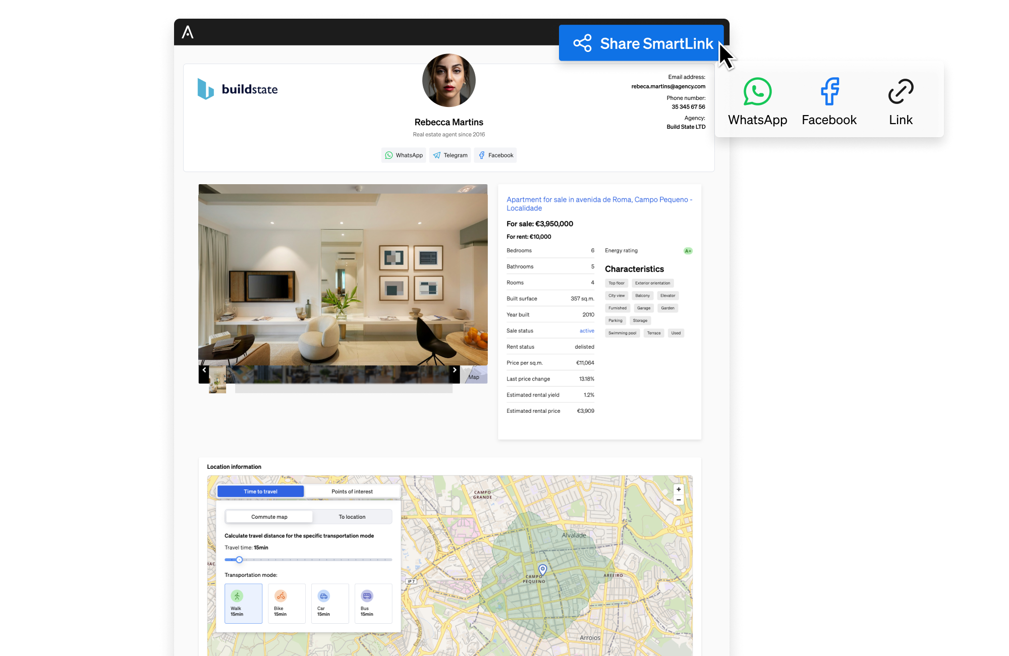 Smartlink customizable real estate insights for agents