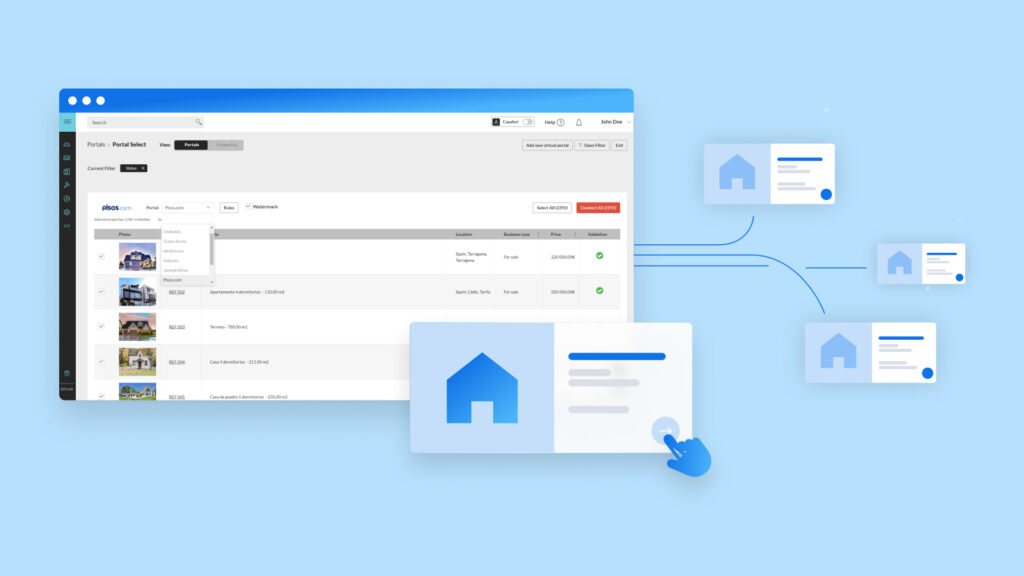 Feedcruncher est le moyen le plus simple pour les agents immobiliers de promouvoir leurs annonces immobilières sur les portails immobiliers internationaux sans multiplier leurs efforts.