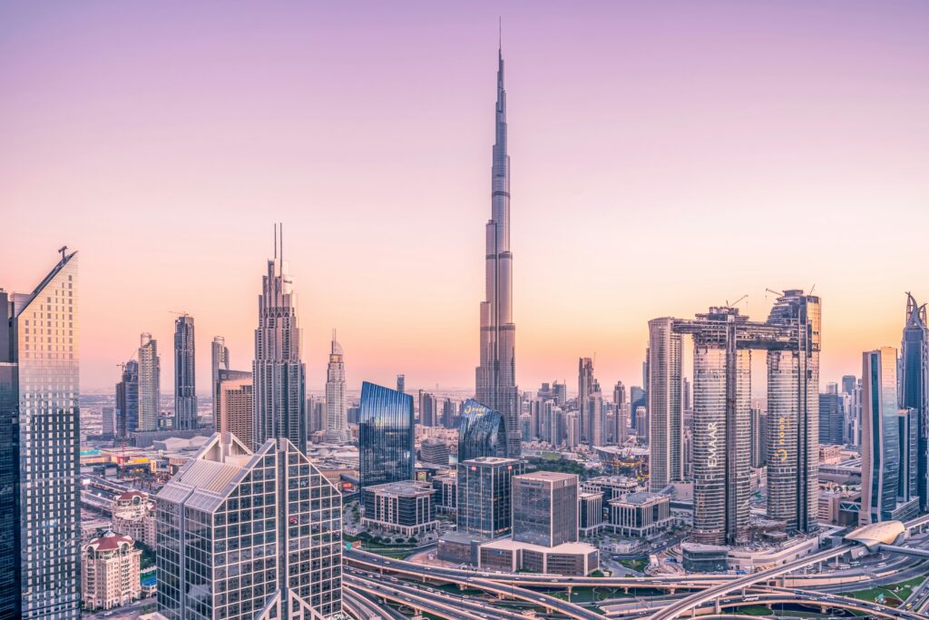 Aerial view of one of the most important cities in the United Arab Emirates